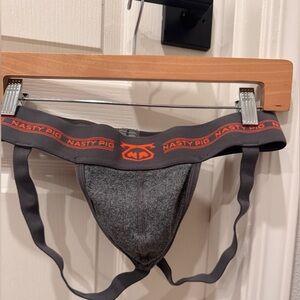 Nasty Pig Charcoal Briefs with Orange Highlights
